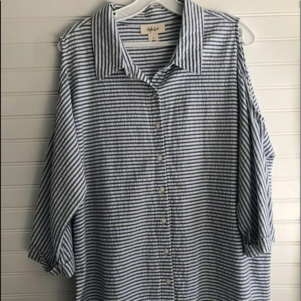 Blue Stripe  blouse